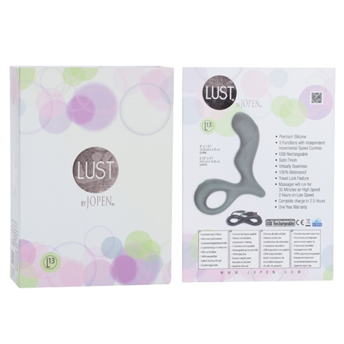 pulsation and escalation plus independent incremental speed controls. Rechargeable Lithium Ion battery. Complete charge in 2.5 hours. Unscented non-porous hypoallergenic. Virtually seamless