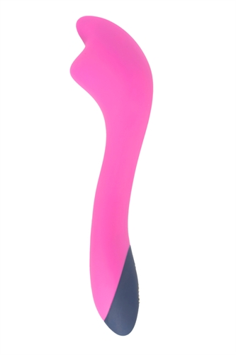 The Mademoiselle for vaginal clitoris nipple and g-spot play - can also be used as a full body massager. Middle button controls both motors as the On and Off control. F1 controls the G-spot with 12 intense functions. F2 controls lower area of massager  also with 12 intense functions. 12 independent function for each motor. Rechargeable magnet charger.