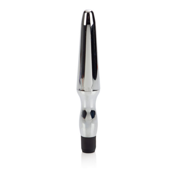 6.5 inch sleek and slender anal probe. Waterproof and multi-speed. Requires 2 AAA batteries.