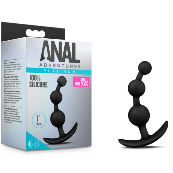 Anal Adventures - Platinum - Small Anal Beads -  Black