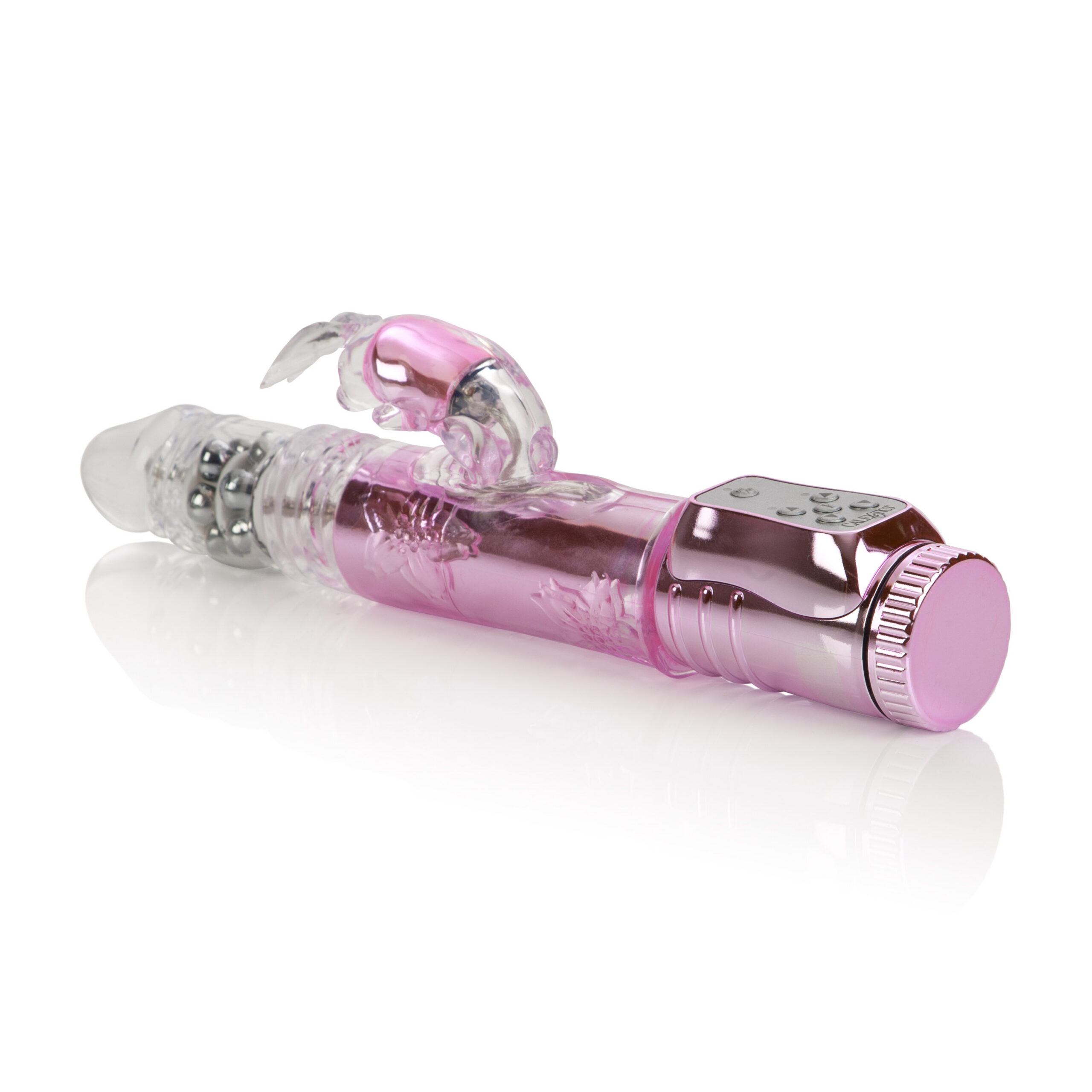 and plenty of ways to play. This bunny featues dual motors - one in the shaft and one in the bunny teaser - to tickle your clit and tantalize your g-spot all at once. The Thrusting Orgasm Jack Rabbit has eight independent speeds of vibration and thrusting action to hit all the right spots in exactly the way that sends you shooting to earth shattering orgasms. Features & Benefits: Multiple rows of non-jamming pleasure beads. An instant on/off button means you can turn on with ease.. and turn off when you're fully satiated. An LED indicator light shows you the way to pure pleasure. The soft glow will lead you to the peak of satiating pleasure. For the ultimate in gratification