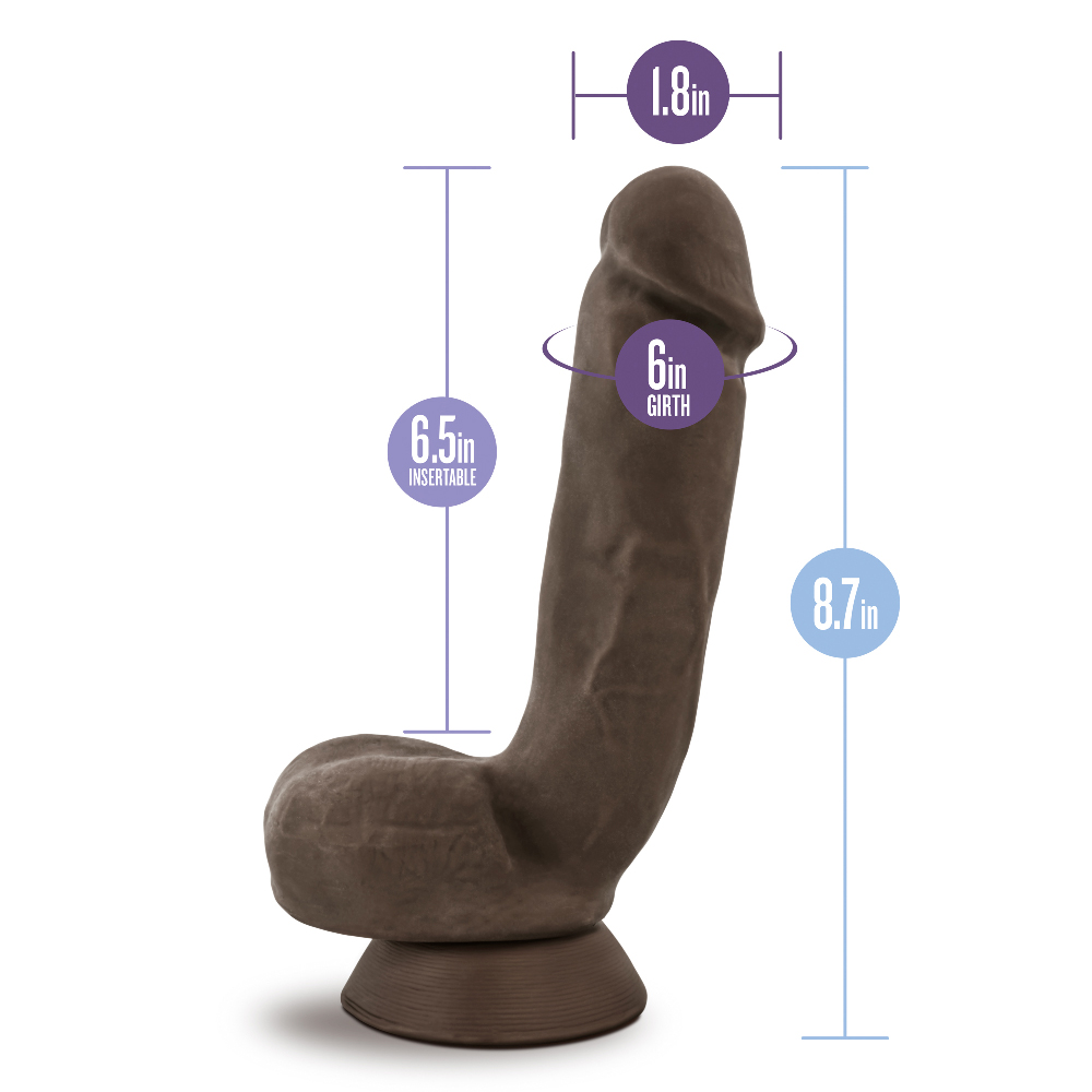 Jerome has a generous head and wide veiny shaft. The plush balls are connected to a super strong suction cup base built for solo play and strap-on action. Made of a blend of X5 and X5 Plus TPE It's easy to clean! Just wash with warm soap and water