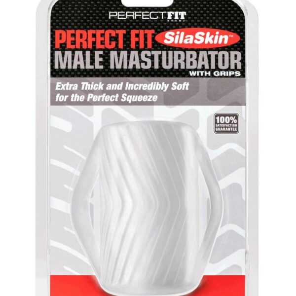 Perfect Fit Male Masturbator With Grips - Clear