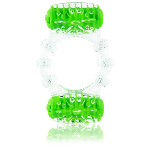 The Two-O Double Pleasure Ring features two super-powered super bright mini motors attached to a stretchy and comfortable pleasure ring for better more satisfying sex. The top motor stimulates her clitoris while the bottom motor buzzes strong for mutual pleasure giving couples something to scream about together! Now available as a convenient ColorPoP Quickie couples can enjoy vibrant vibration at home or on the go with a disposable design they can take anywhere.