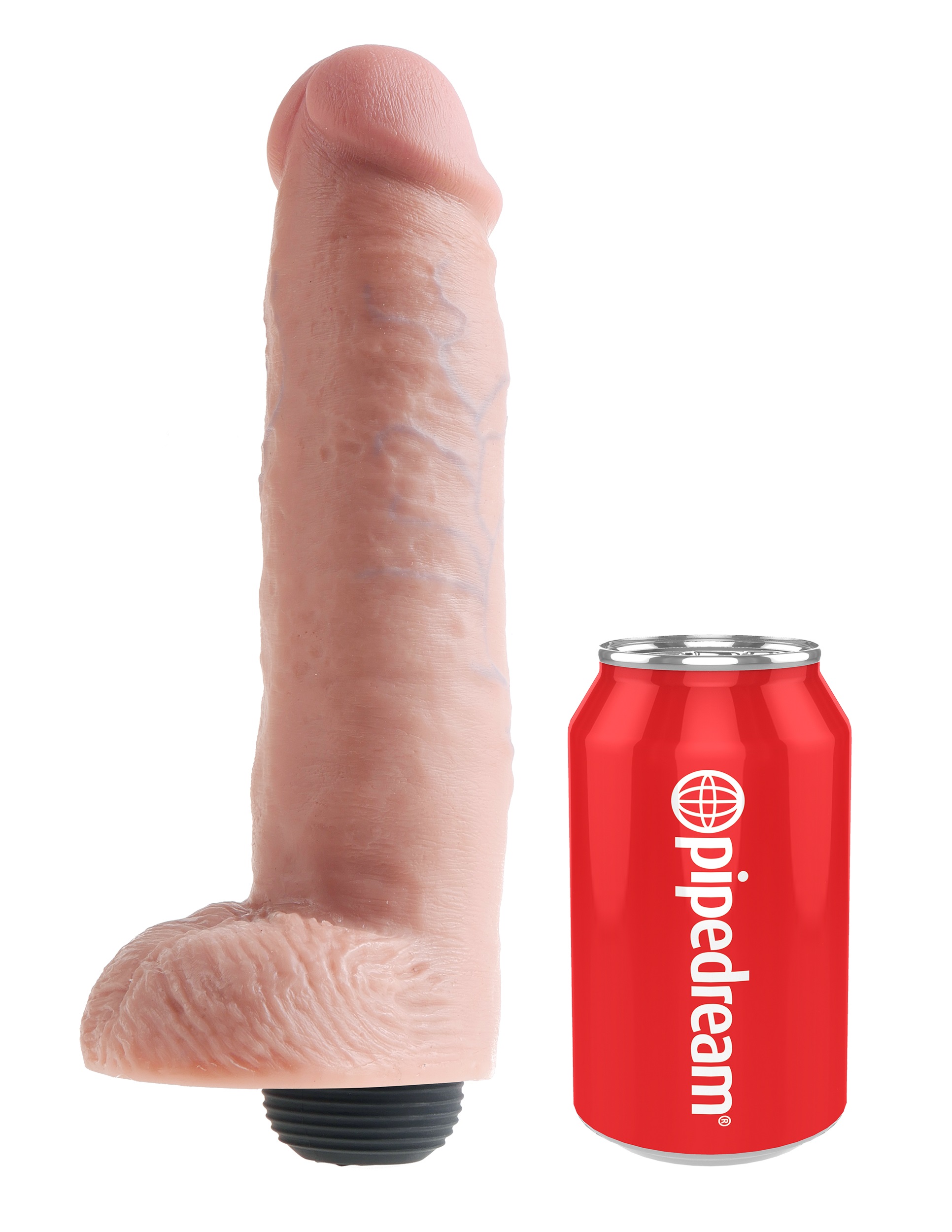 King Cock 10 Inch Squirting Cock With Balls - Light - Image 4