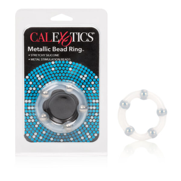 Stretchy enhancer ring with 5 metal stimulation beads