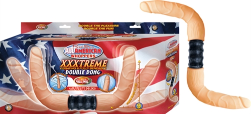 Double the pleasure double the fun. The most life-like dongs around. Twist and bend in any direction. Five powerful vibrations speeds. Comfortable finger grip handle. Easily accessible battery compartment.