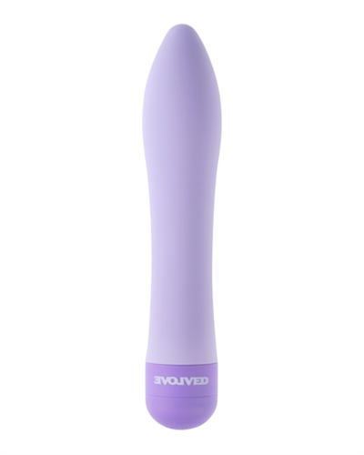 Made of phthalate-free materials with a velvety-textured surface Evolveds Flure De Lis. Seduction vibrator features three stimulating speeds a separate on and off button and a truly waterproof design that can even be submerged for decadent aquatic pleasures. Tipped in a stimulating shape that widens in a gentle slope for fulfilling sensations the Fleur De Lis Seduction vibrator comes nestled in an attractive and reusable tin case decorated with a fleur de lis that is perfect for storage and safekeeping.