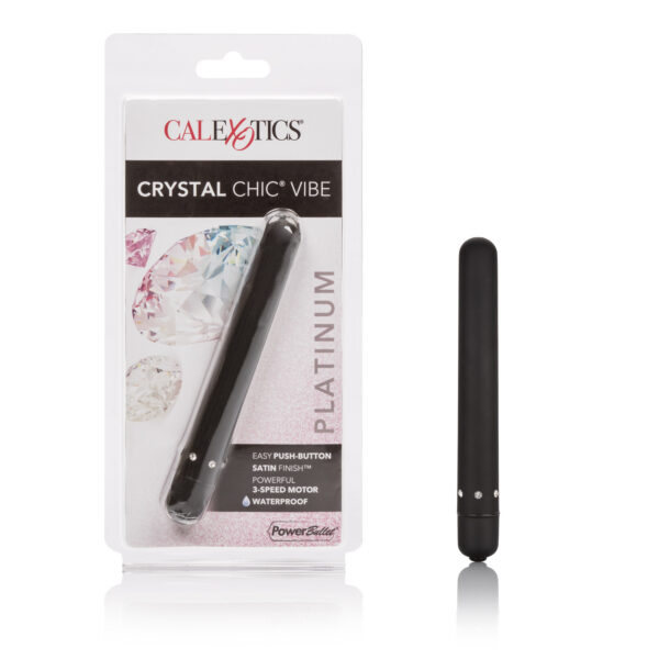 Elegant super slim discreet massager adorned with genuine high quality crystals. Advanced electronics for 14 hours run-time on low speed 7 hours on high speed.