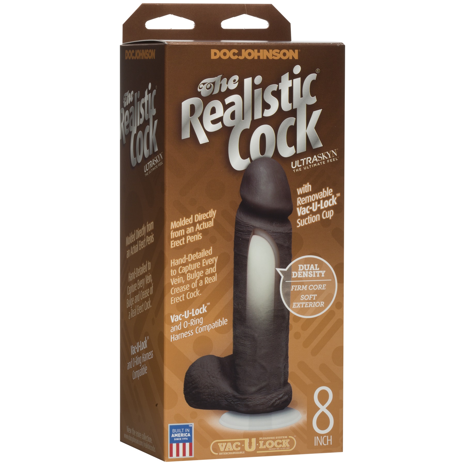 The Realistic Cock Ultraskyn 8 Inch - Black - Image 2