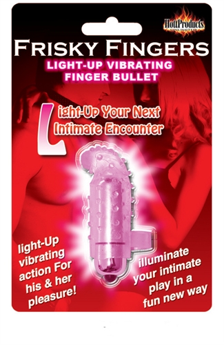 Light up your next intimate encounter with the Frisky Fingers Light Show Finger Vibe. This fun little finger vibe not only caress your most intimate regions into erotic bliss but also will illuminate your intimate play in a fun new way which will have you exploring your most intimate sexual desires like never before.