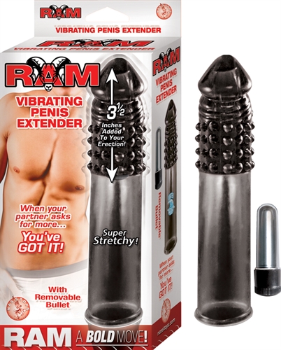 Fulfill your fantasies with this Vibrating Penis Extender. When your partner asks for more... you have got it. Gives you the extra length to go deeper. Ribbed bumps for added stimulation. Internal pocket to comfortably catch orgasm. Super stretchy sleeve fits most men.