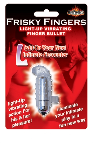 Light up your next intimate encounter with the Frisky Fingers Light Show Finger Vibe. This fun little finger vibe not only caress your most intimate regions into erotic bliss but also will illuminate your intimate play in a fun new way which will have you exploring your most intimate sexual desires like never before.