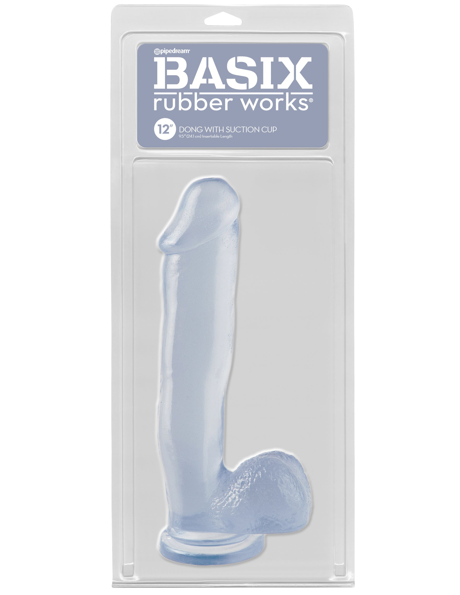 Basix dildos are soft and comfortable with flexibility that easily adapts to any of your favorite positions. The powerful suction cup sticks to most hard surfaces for hands-free fun and doubles as a sturdy base that is compatible with most strap-on harnesses. Insertable Length: 9.5" (24.1 cm)
