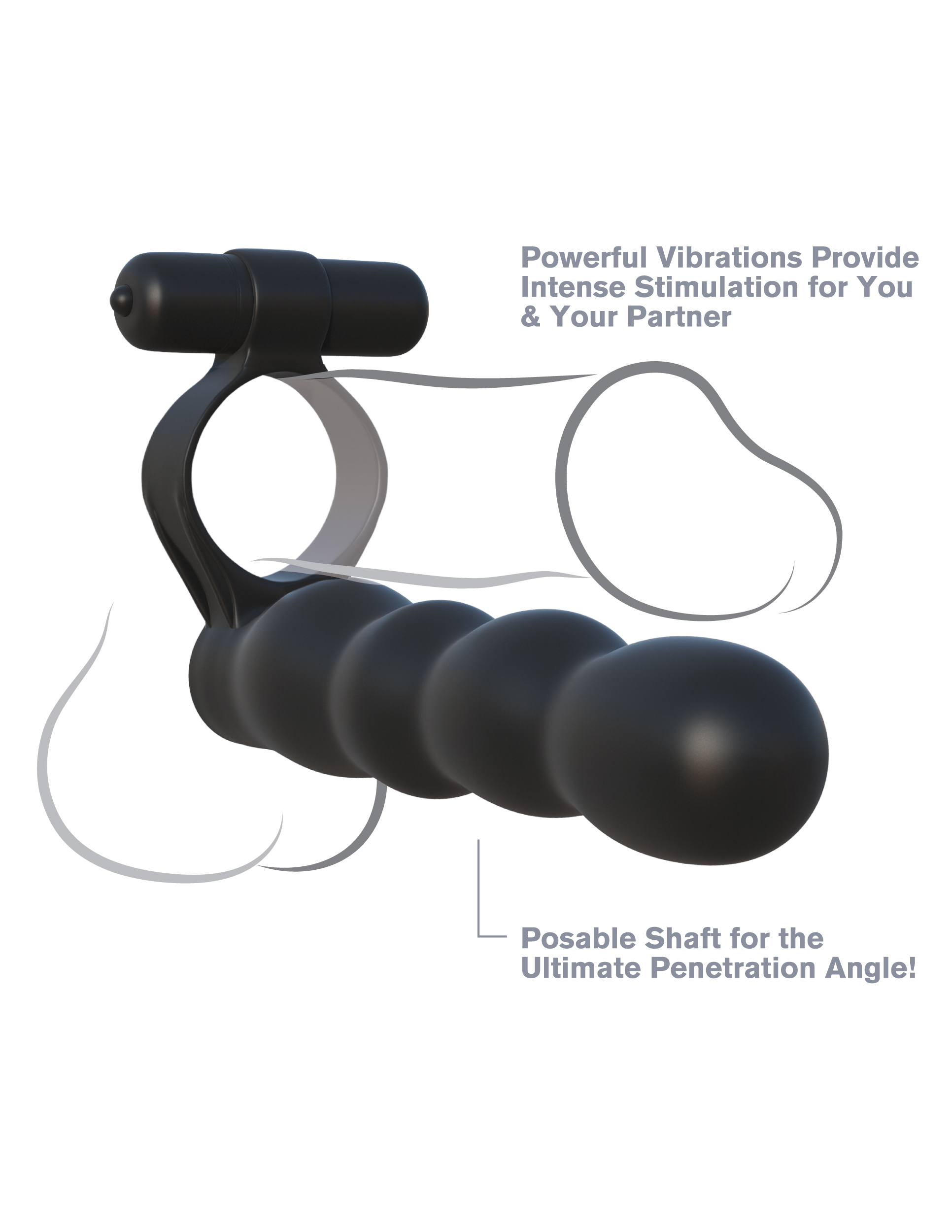 Fantasy C-Ringz Posable Partner Double Penetrator - Black - Image 6