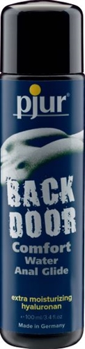 pjur BACK DOOR Water-based lubricant feels like silicone thanks to added   hyaluron. Hyaluron has the unique ability to bind large amounts of water and  plays a key role in ensuring this product's intensive lubricating effect.  Silicone fans will be surprised at pjur BACK DOOR Water-based and how similar  it feels to a silicone-based product. It combines all the benefits of a water- based personal lubricant with extremely long-lasting lubrication. Safe for use  with all types of erotic toys. pjur formulas are Dermatologically tested. <br><br> Direction for use:  <br> Unscrew cap. Squeeze the desired amount . Apply as needed to the area of the  body that requires additional moisture or lubrication. Replace cap after using. <br><br> If irritation or discomfort develops