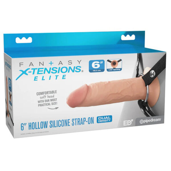 Fantasy X-Tensions Elite 6" Silicone Hollow Strap Dual Density - Light