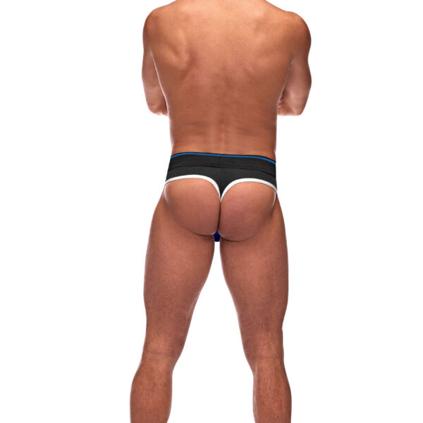 Retro Sport Panel Thong - S/ M - Black/ Blue