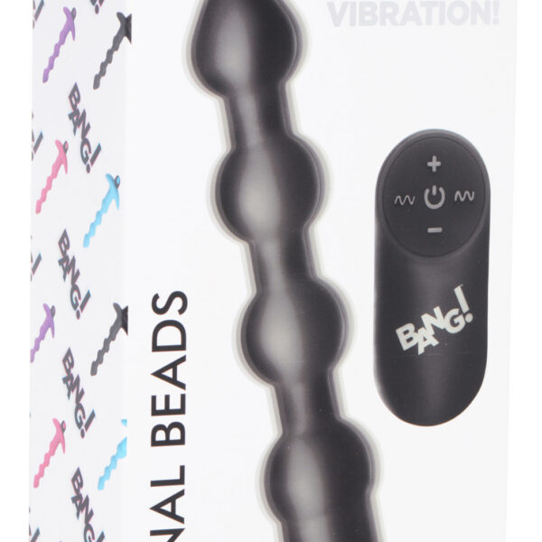 Bang - Vibrating Silicone Anal Beads and Remote Black