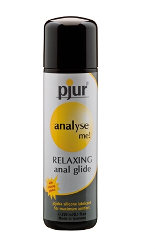 Pjur Analyse Me Relaxing anal glide is a silicone based lubricant which has been especially developed for anal intercourse. Precious jojoba extracts have a lubricating effect. Suitable for use with latex condoms. Not a contraceptive. Does not contain spermidical substances. Perfect for use in combination with Pjur Analyse Me Anal Comfort Spray.