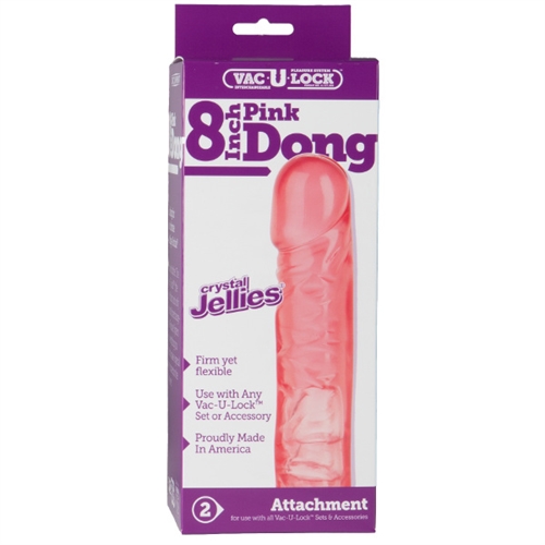 The 8 inch Cystal jellie dong is one of many attachments available that are inter-changeable with the Vac U Lock System.