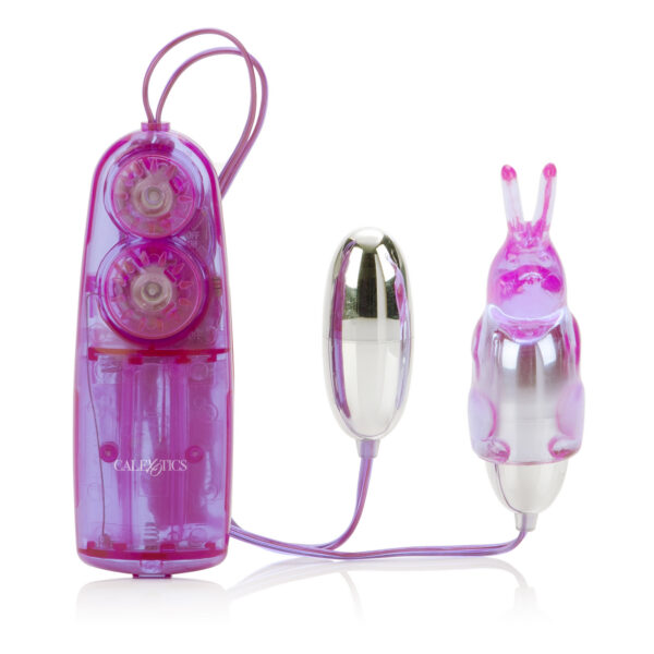 Two ultra-powerful independently controlled bullets with a removable bunny tease r. PVC (bunny)