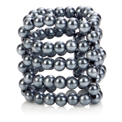 5 rows of support rings of smooth silver pearl beads Stretchy support and enhanced stimulation