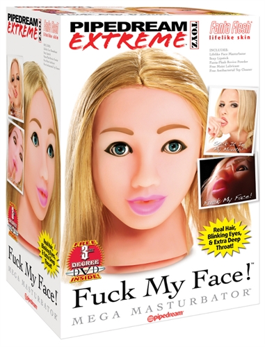 Take this blowjob beauty out of the box and  push play on the hardcore DVD lube up your dick and Fuck Her Face until you explode. Pull her hair smack her face and shove your hard-on halfway down trachea. This cum-crazed cutie cant wait to swallow every last drop of dick drool. Bend her head back stick your cock in her mouth and get ready for the most realistic face-fuck you have ever experienced. Every lifelike detail is captured in this replica Fanta-Flesh honey from her blinkable eyes rolling back into her head to extra long windpipe wrapping around every inch of your pleasure rod. She is all yours to enjoy and there are no clues. Best of all she never says no to a good time because she always has her mouth full. The powerful suction cup base holds her head in place and sticks to nearly any flat surface-floors tiles tabletops and even glass. With each movement the lifelike head bobs back and forth in such a