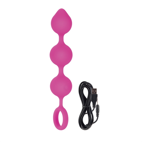 Silicone Kegel System. Discreet and compact personal massager. Intense incremental speed control. Rechargeable Lithium Ion battery. Complete charge in 2.5 hours. Unscented non-porous hypoallergenic. Virtually seamless Satin Finish Silicone. Auto on and off button with LED indicator light. Security travel lock function.