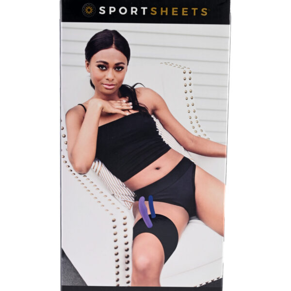 Sportsheets Dual Penetration Thigh Strap on -  Black
