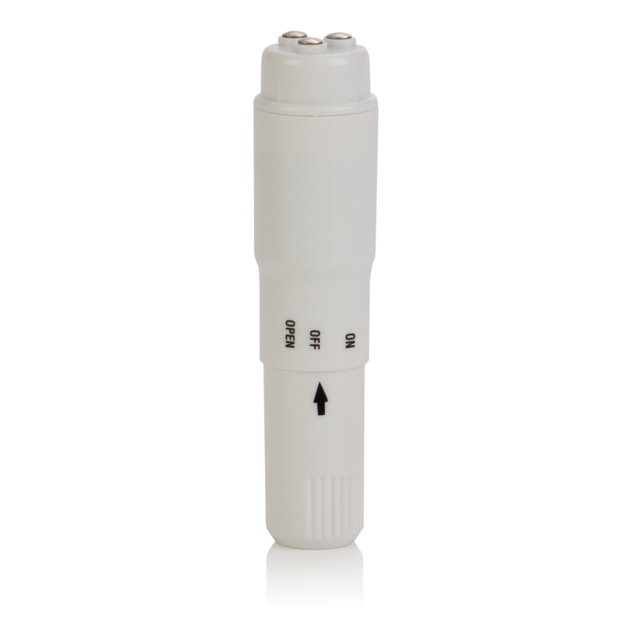 select your preferred pleasure nubbed or noduled tip and attach to the hand-held stimulator. To turn on the fun