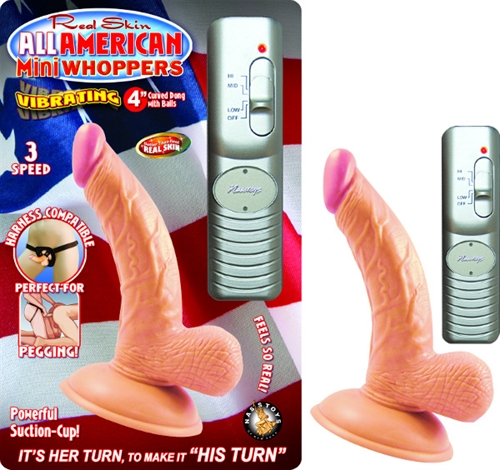 Its her turn to make it his turn with this 4-inch vibrating curved dong. The ultimate straight dong for pegging. You will be amazed at how far it will  make him shoot. Harness compatible.