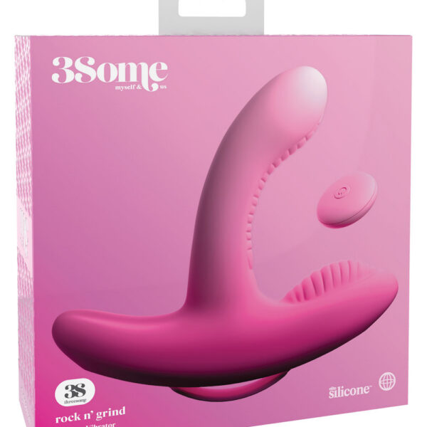 Threesome Rock n' Grind Silicone Vibrator - Pink