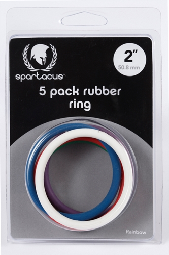 Accessorize any outfit with this set of cock rings one of each in black white green and purple. Designed for extended pleasure by prolonging his erection.