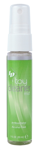 Kills 99.9 percent bacteria in less than 15 seconds. No rinse formula spray toy and wipe clean. Alcohol free safe for sensitive skin. Fresh green apple scent.