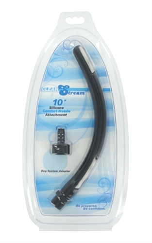 With the CleanStream Silicone Nozzle you can add length and flexible-comfort to your cleansing needs. This 10-inch pure silicone nozzle attaches directly to your CleanStream Metal Shower System or any CleanStream Bag Systems. With added length flexibility and soft supple silicone material your cleansing sessions will be much more enjoyable.