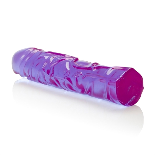 the lifelike dong is finished with a fun reflective purple color