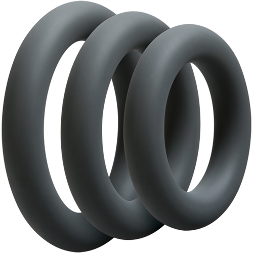 Optimize your experience with these silicone cock rings. The Optimale Thick C-Ring Set offers enhanced size and girth with three rings in 32mm