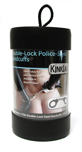 Double lock style sturdy handcuffs. Handcuffs feature two keyholes on both cuffs for a truly locked in feeling.