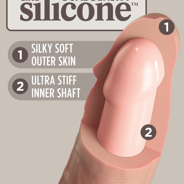 King Cock Elite 9 Inch Silicone Dual Density Cock - Light