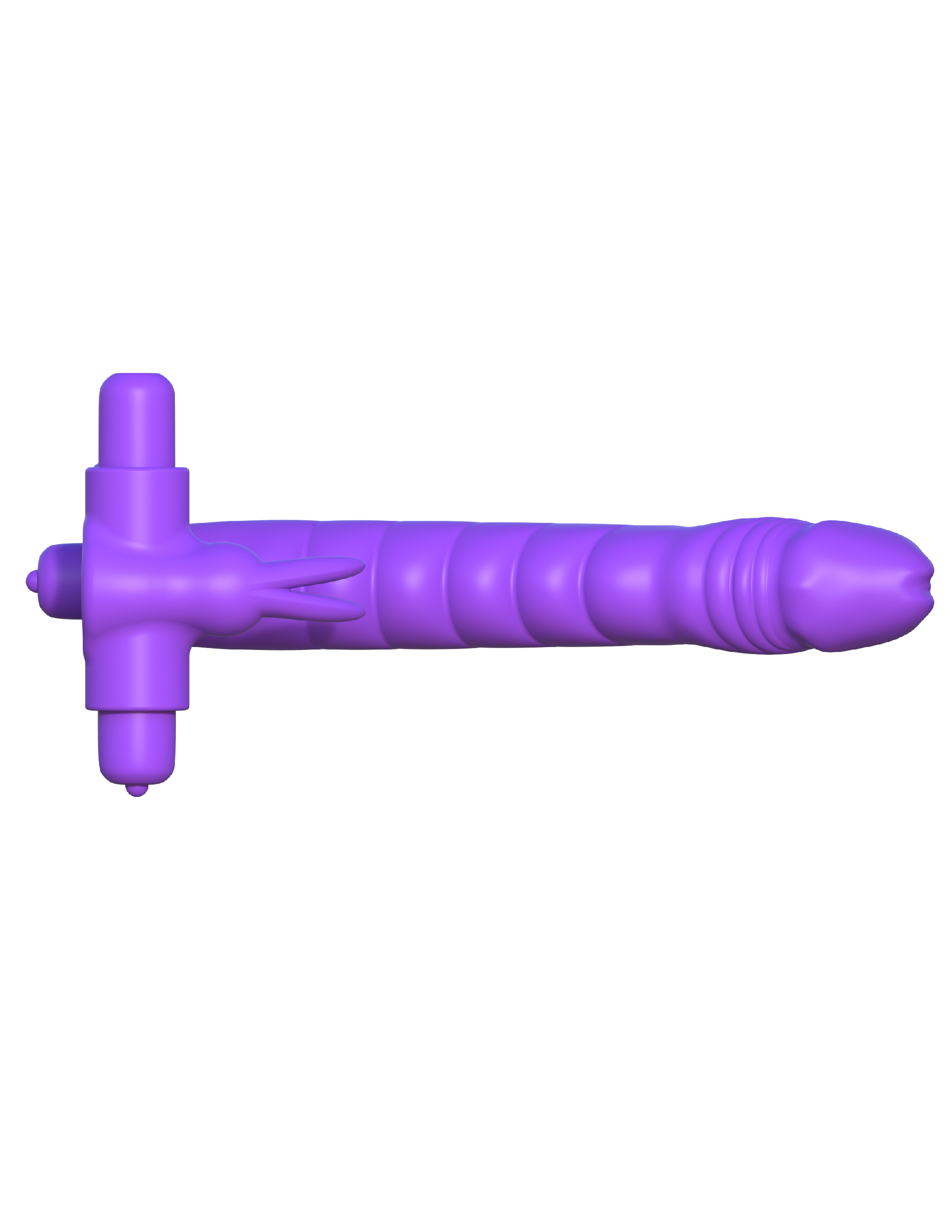 Double the pleasure and double the fun with the incredible Silicone Double Penetrator Rabbit! Now you both can enjoy the thrill of double penetration without having to worry about introducing a third partner into the mix! Made from our body-safe
