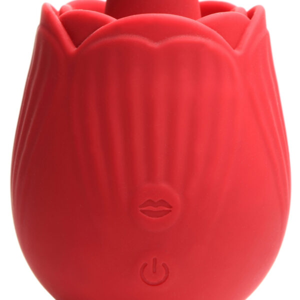 Bloomgasm - French Rose Licking and Vibrating  Stimulator - Red