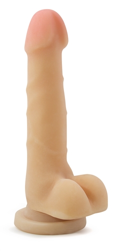 our dual density technology that's a perfect balance of firm and soft. 7 inch Sam is equipped with squeezable balls and a powerful suction cup so you can enjoy him from every direction. He's also harness compatible for a realistic experience for two.