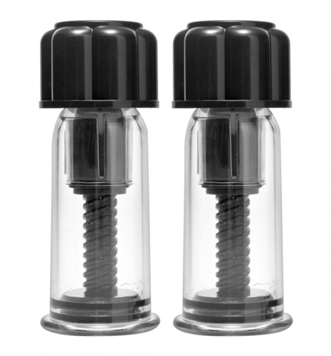 This pair of nipple suckers are ideal for anyone desiring real nipple suction. Simply place the base of the sucker firmly against the nipple to create a seal then twist the easy grip control cap clockwise until you have reached the desired level. These sturdy nipple toys are very strong. To release suction