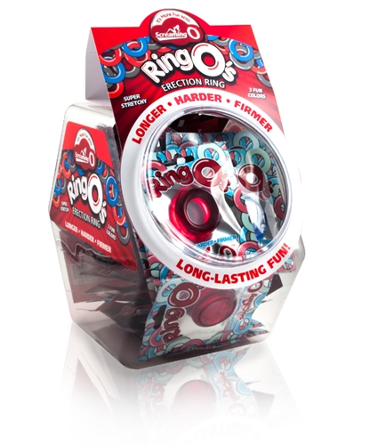 The Ring O is a super-safe super-stretchy cockring designed to comfortably fit all sizes and stay snug during even the wildest sexual encounter. The simple design keeps his erections stiff and strong and by letting blood flow more slowly to the member he will stay harder longer and give him a powerful orgasmic release. Just stretch the ring onto the base of the penis and watch it grow for longer lasting more satisfying sex for both partners.