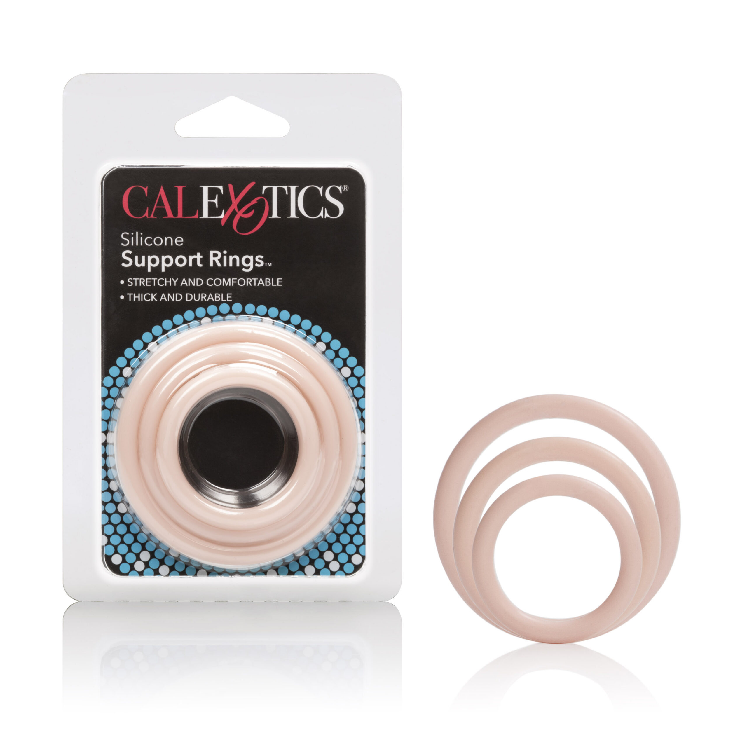 and smooth rings comfortably slip onto the erect penis for arousal and stimulation support. Perfect for discreet performance maintenance