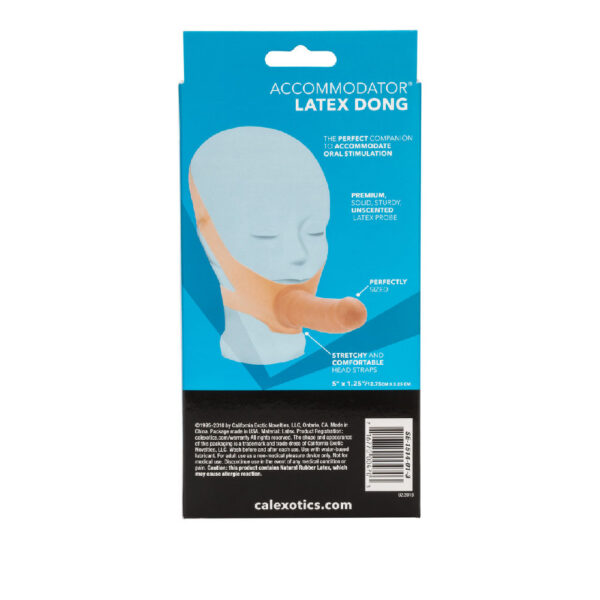 The Original Accommodator is the standard for incredible oral sex. This pliable latex dong comfortably straps to your head and frees you up to use your hands and tongue to their greatest potential bringing your partner to the state of ecstasy and orgasmic bliss.