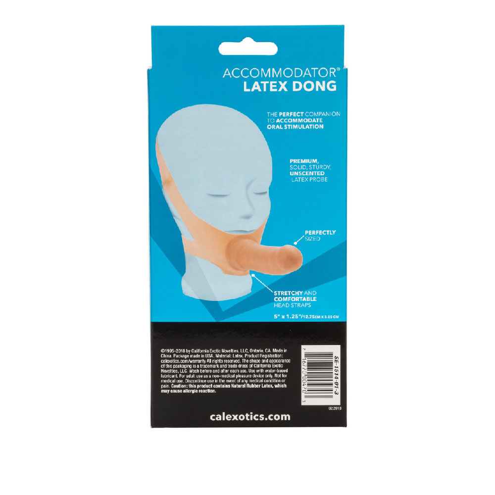 The Original Accommodator is the standard for incredible oral sex. This pliable latex dong comfortably straps to your head and frees you up to use your hands and tongue to their greatest potential bringing your partner to the state of ecstasy and orgasmic bliss.