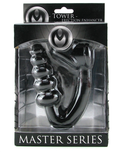 Designed to keep the wearer in pleasurable submission. This piece features a graduated anal tower for pleasure while the cock and balls are confined within their own snug harness. Made of flexible TPR material this piece gives but just a little.