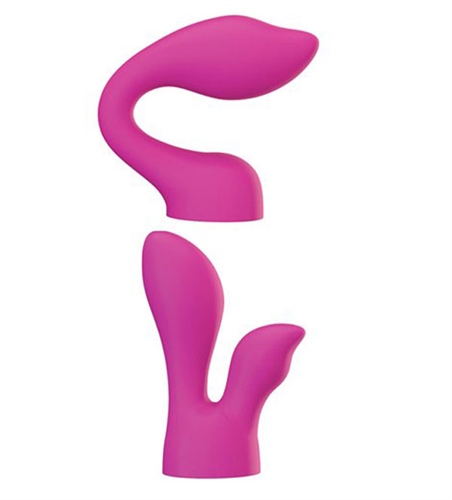 These 100 percent silicone attachment add more versatility and options to your Palm Power massager. The Palm Sensual set uncludes two attachments when used with Palm Power will help to alleviate your stress and provide and invigorating massage on areas that are usually overlooked. The Palm Below is around flexible neck for amazing g-spot stimulation. The Palm Dual has double action tips which provide a powerful g-spot and clitoral massage.